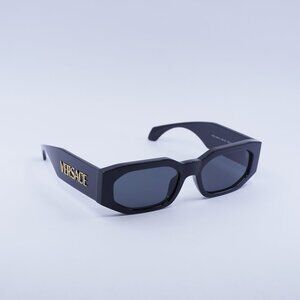 Versace VE4489U GB1/87 Sunglasses Black Rectangle Frame, Grey Lenses